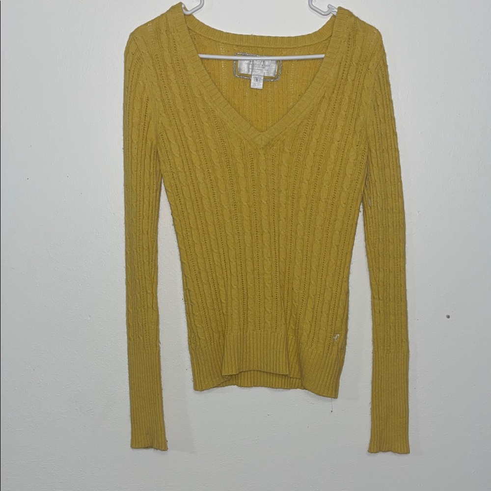 American Eagle Outfitters Mustard V-Neck Sweater